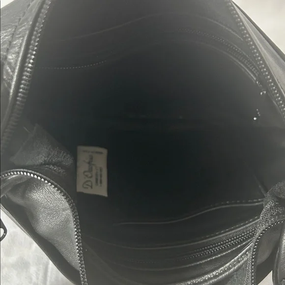 D'Onofrio Classic Black Leather Travel Shoulder Bag Purse 🌺🌺 - Picture 6 of 7